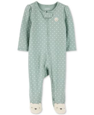 Хлопковый мишка Carter's Baby Girls Sleep & Play зеленый