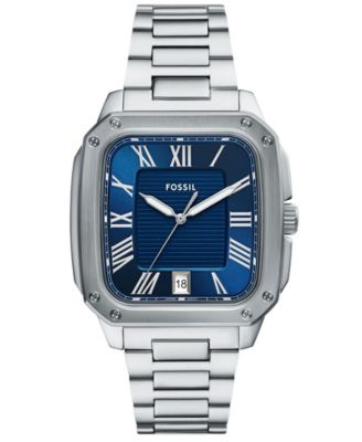 Мужские часы Fossil Crosby с тремя стрелками и датой из нержавеющей стали, 42 мм