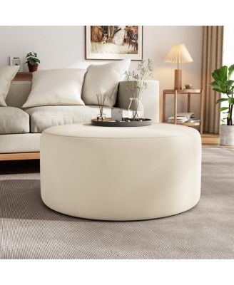 Круглый пуфик с бархатной обивкой, современный минималистский дизайн, универсальный в качестве подставки для ног, дополнительного места для сидения или журнального столика -The Pop Home