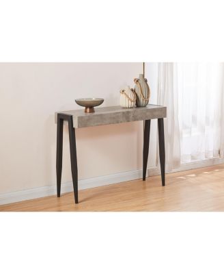 Консольный столик Camden в мраморном стиле Kings Brand Furniture серого цвета