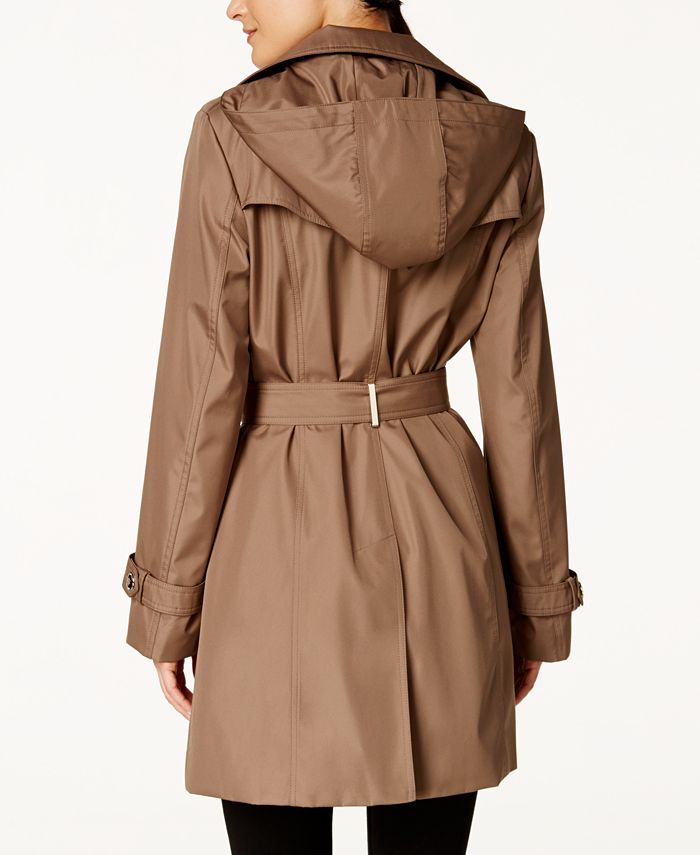 Calvin Klein Hooded Single-Breasted Water-Resistant Trench Coat ...