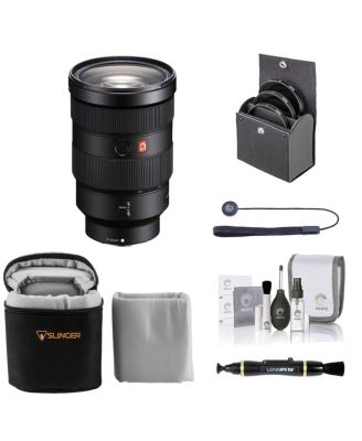 Объектив Sony FE 24-70mm f/2.8 GM для Sony E, Комплект с 82-миллиметровым фильтром, Футляр для объектива, Средство для чистки объективов, Набор для чистки, Фиксатор крышки объектива, черный