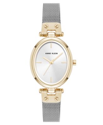 Женские кварцевые часы Continental Klein с овальным двухцветным ремешком из нержавеющей стали Anne Klein, 26 мм