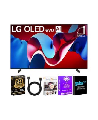 LG OLED C4 HDR 4K Smart OLED TV с частотой обновления 144 Гц + Кабель UAX 4K HDMI 2.0 + защита CPS на 24 месяца и пакет потоковой передачи с Alexa black