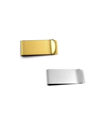 Ювелирный набор Bling из 2-х широких держателей для карт с зажимами для денег черного и золотого цветов - Нержавеющая сталь