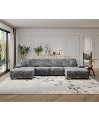 Раскладной вельветовый диван Streamdale Furniture, большой 4-местный, Кресло для гостиной