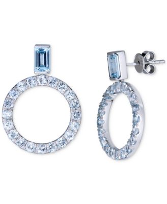 Серьги Macy's аметист 2,5 / топаз 4,5 карат, золотистые