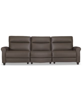 Кожаный диван Thandler из 3 предметов с 2 глубокими креслами с электроприводом и 1 откидным столиком, эксклюзивно в Macy's