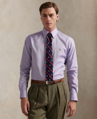 Мужская оксфордская рубашка Polo Ralph Lauren классического кроя в тонкую полоску