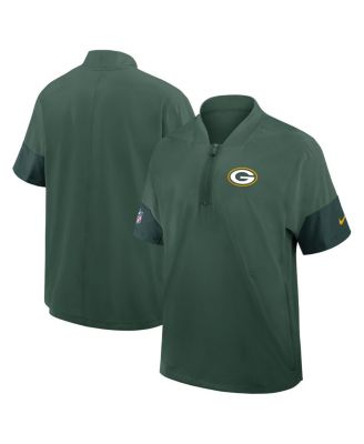 Мужская куртка Nike Green Green Bay Packers с коротким рукавом и застежкой на четверть молнии Performance Coach