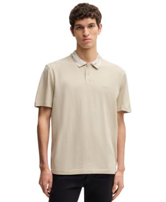 Мужская рубашка-поло свободного кроя из хлопка-пике с художественным воротником Boss by Hugo Boss для мужчин