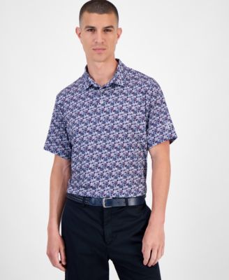 Мужская футболка-поло с геометрическим рисунком PGA TOUR по всему телу