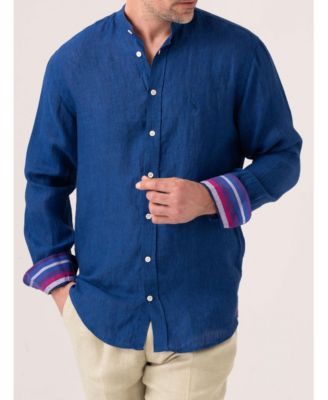 Мужская льняная рубашка с дедушкиным воротником Koy Clothing