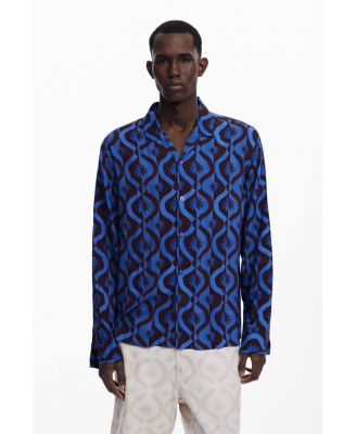 Мужская рубашка Desigual с длинным рукавом синего цвета suns