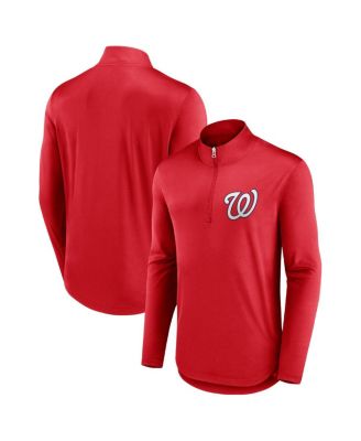 Мужская футболка Fanatics Red Washington Nationals с жестким характером, легкий пуловер с застежкой на четверть молнии, красный