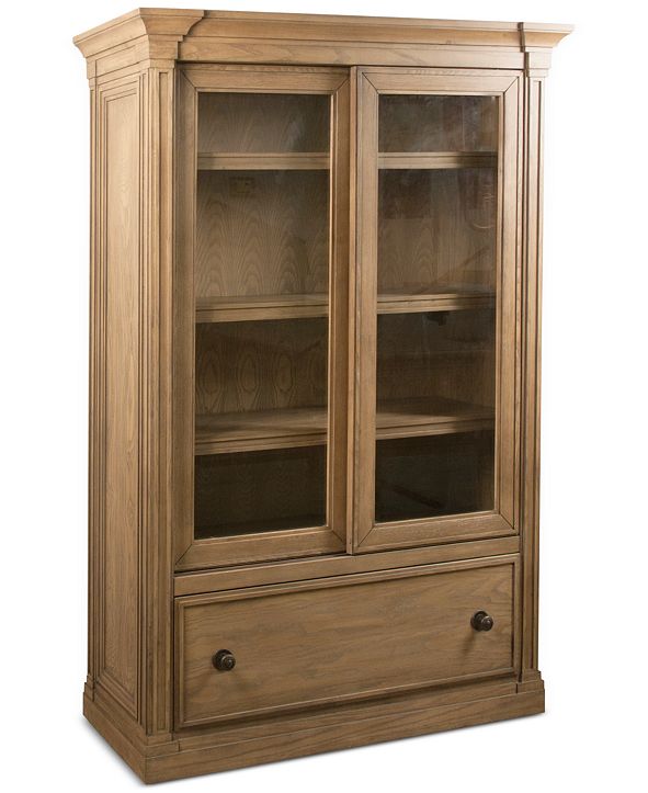 Furniture CLOSEOUT! Sherborne Sliding Door Bookcase & Reviews - Furniture - Macy&#39;s