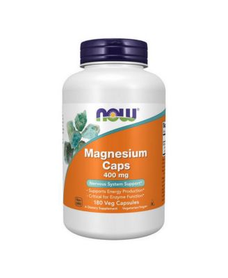 Now Foods Magnesium ,400 мг,180 капсул белого цвета