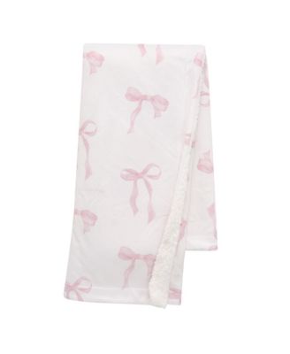 Кокетка из овечек и плюща с цветочными розовыми бантиками и эстетичным теплым флисовым детским одеялом