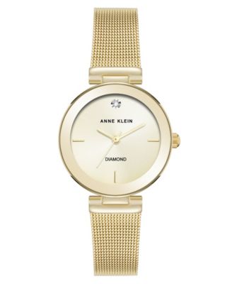 Женские кварцевые часы Anne Klein с золотистой сеткой из нержавеющей стали, 30 мм
