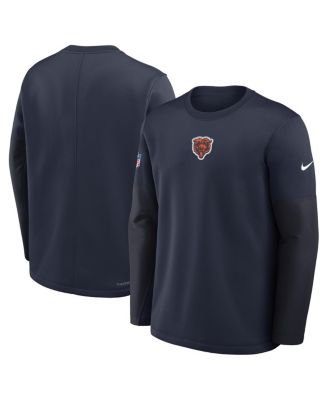 Мужская футболка с длинным рукавом Nike Navy Chicago Bears Sideline с надписью Win Performance