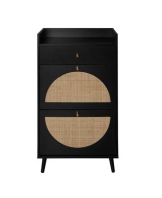 Шкаф для обуви CASAINC из ротанга с 2 дверцами и 1 выдвижным ящиком