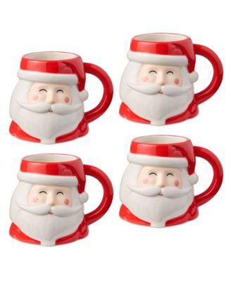 Сертифицированные международные 3-D кружки Christmas Whimsy Santa, набор из 4-х кружек