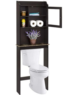 Шкаф для хранения вещей VANIRROR над ванной комнатой с регулируемыми полками, шкаф для организации пространства в ванной комнате Espresso, экономящий пространство