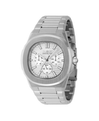 Мужские кварцевые часы Invicta 48324 Speedway с серебряным циферблатом и 3 стрелками серебристого цвета