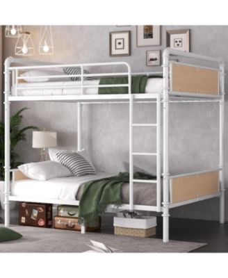 Мебель Streamdale Twin XL поверх металлической двухъярусной кровати Twin XL белого цвета