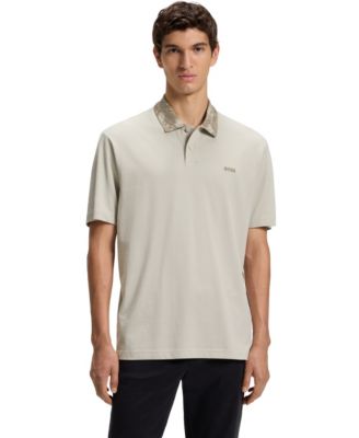 Мужская хлопковая рубашка поло свободного кроя из пике от Boss by Hugo Boss