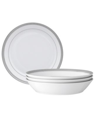 Noritake Crestwood Platinum, 4 шт. Набор обеденных тарелок-купе, Сервиз на 4 персоны