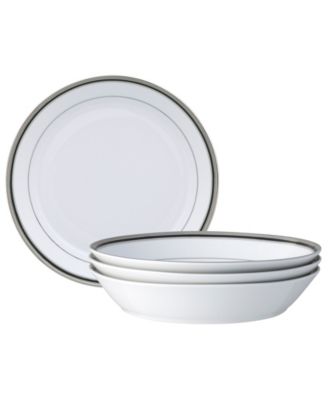 Платиновый набор Noritake Austin Platinum из 4 обеденных тарелок-купе, 9,75 дюйма, 43 унции.
