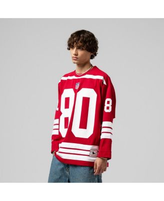 Мужская хоккейная майка Jerry Rice Scarlet San Francisco 49ers от Mitchell & Ness в модном стиле
