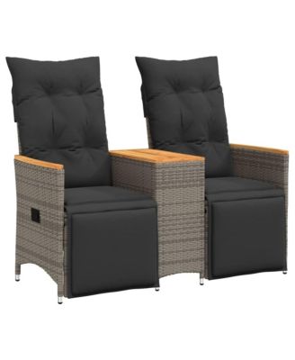 Садовый диван VidaXL с откидной спинкой из поли ротанга