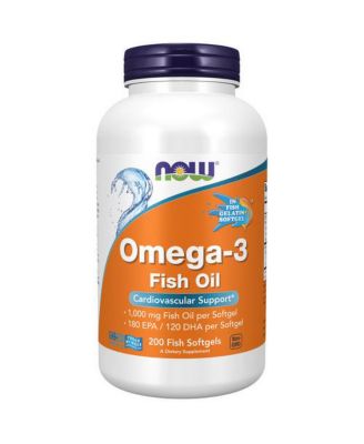 Рыбные капсулы NOW Foods Omega-3 с молекулярной дистилляцией, 1000 мг, 200 капсул без цвета