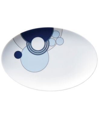 Тарелка Noritake Frank Lloyd Wright Imperial Cabaret Голубая овальная, 8-1/2