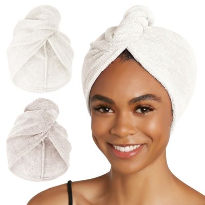 Turbie Twist, 2 упаковки полотенец для волос из микрофибры, для прямых, волнистых и вьющихся волос 