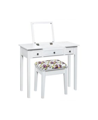Туалетный столик Volenca с откидывающимся верхом и 3 выдвижными ящиками белого цвета