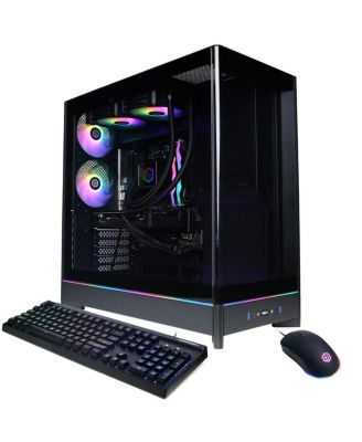 Настольный игровой компьютер CyberPowerPC Gamer Supreme с жидкостным охлаждением, AMD Ryzen 7 9700X 3,8 ГГц, 32 ГБ оперативной памяти, 2 ТБ SSD, AMD Radeon RX 9060 XT 16 ГБ, Windows 11 black
