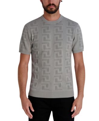 Мужской свитер с круглым вырезом и жаккардовым рисунком от КАРЛА ЛАГЕРФЕЛЬДА в ПАРИЖЕ