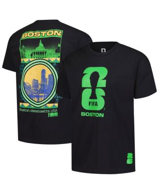 Верхняя одежда Мужская черная футболка Оверсайз с изображением города-организатора Чемпионата мира по футболу FIFA 2026 в Бостоне