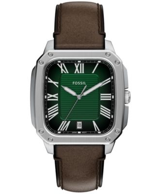 Мужские часы Fossil Crosby из коричневой кожи с тремя стрелками, 42 мм