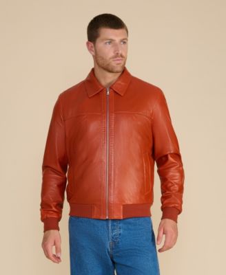 Мужская кожаная куртка-бомбер Furniq UK, созданная для Macy's