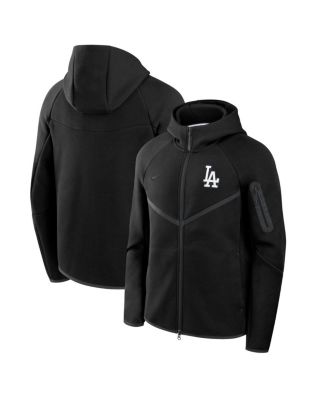 Мужская черная куртка Nike Los Angeles Dodgers Tech Fleece Windrunner с капюшоном и застежкой на молнию