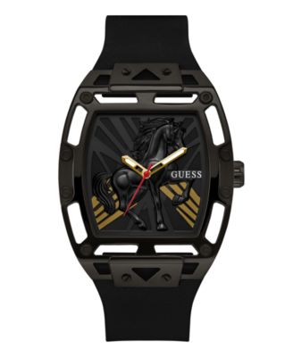 Мужские часы Guess 44 мм прямоугольные, черные