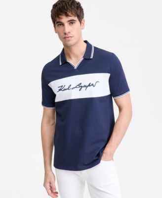 Мужская рубашка поло с логотипом Johnny на воротнике от KARL LAGERFELD PARIS