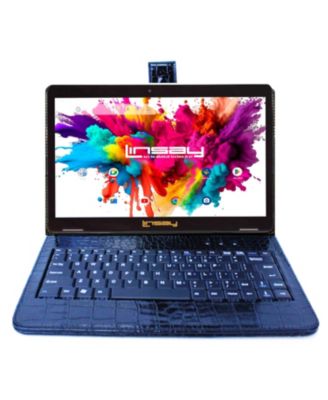 LINSAY 10.1 & # x22; Планшет с восьмиядерным процессором объемом 128 ГБ в комплекте с эксклюзивной роскошной клавиатурой в стиле черной крокодиловой кожи, Новейший Android 15 black