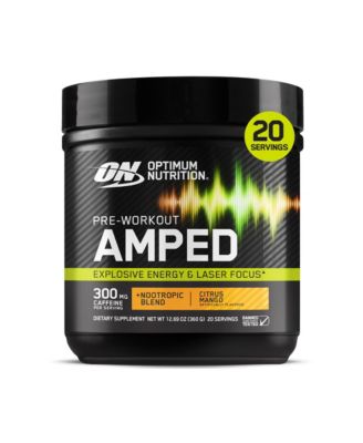 Optimum Nutrition, Порошкообразный напиток перед тренировкой, Цитрусовый манго, С высоким содержанием стимулятора роста, Без сахара, Кофеин, 20 порций белого