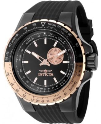 Мужские часы Invicta 49725 Aviator Quartz VD72 с черным циферблатом