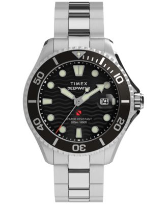 Мужские кварцевые аналоговые часы Timex из нержавеющей стали серебристого цвета, 44 мм